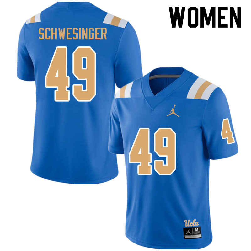Jordan Brand Women #49 Carson Schwesinger UCLA Bruins College Football Jerseys Sale-Blue